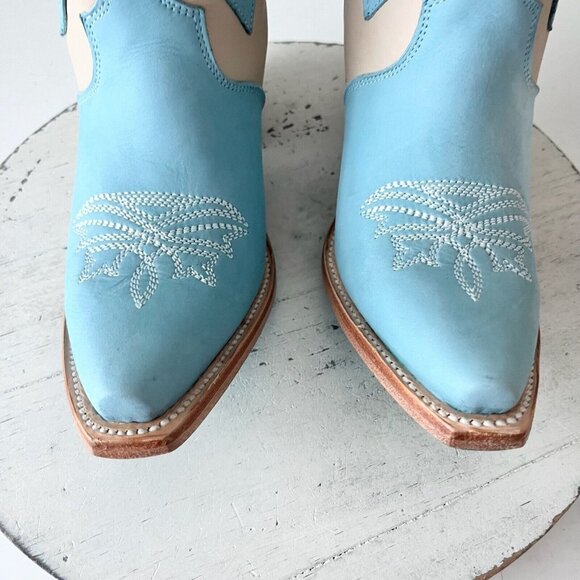 Lane JOLENE Womens Cowboy Boots 6 Blueberry Buttermilk Leather 15" Tall Western - Picture 8 of 13